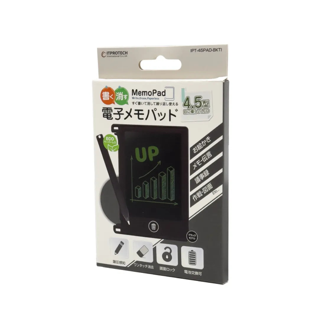 【新品】ITPROTECH 4.5型LCD 電子メモパッド	IPT-45PAD-BKTI