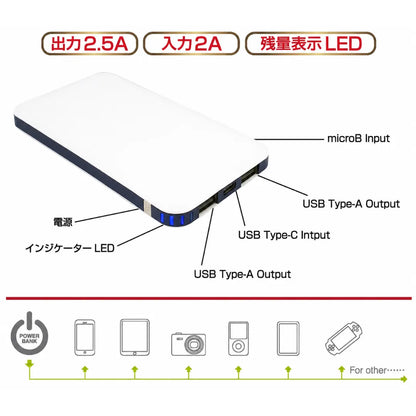 【新品】ITPROTECH 10000mAh モバイルバッテリー IPT-BT10000-WH